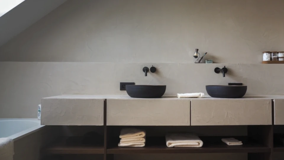 Microcement badkamer muur